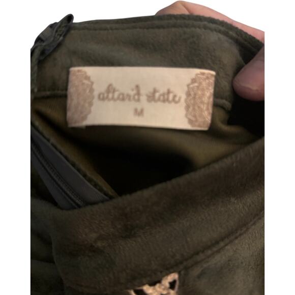 Altar'd State Olive Green & Cream Sleeveless Dress With Lace Trim, Size Medium - Picture 4 of 5